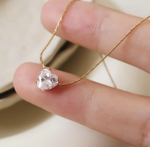 White Invisible Pendant Necklace