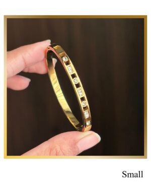 Gold Colored Bangle With stone -Small Size