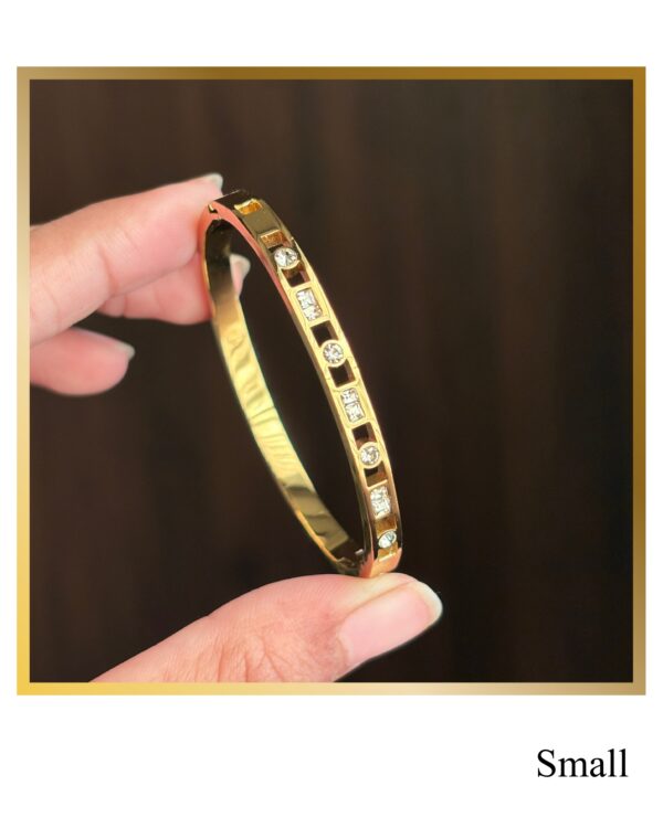 Gold Colored Bangle With stone -Small Size