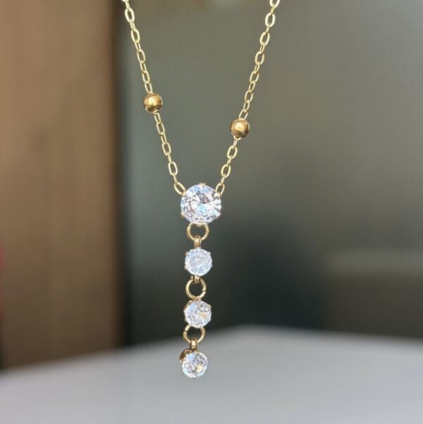 Long - stone Pendant Necklace -TA30